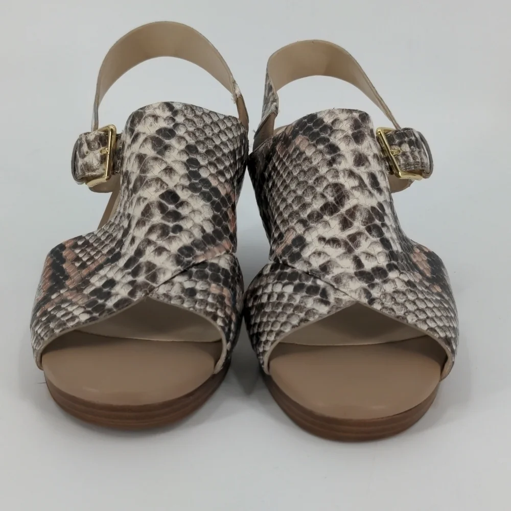 NWT COLE HAAN Snakeskin Leather Wedge Sandals